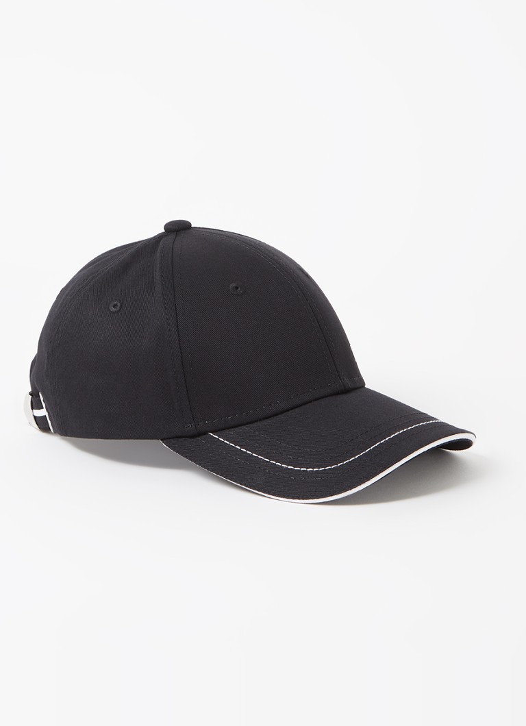 BOSS - Pet met logoborduring  - Zwart