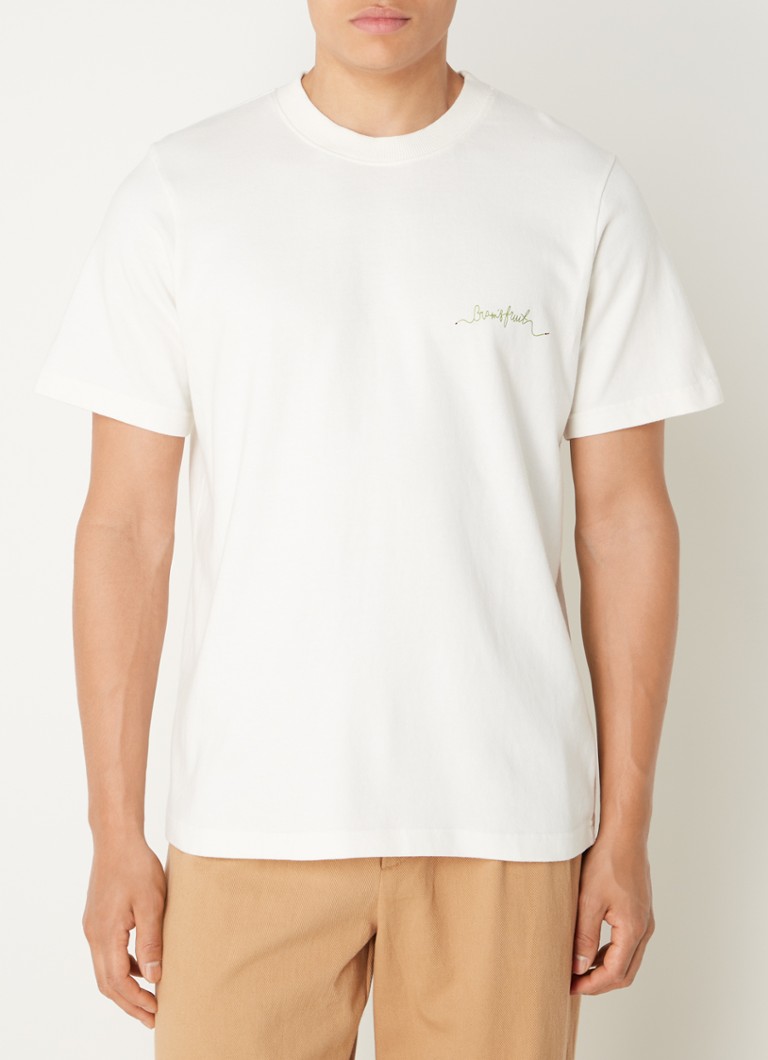 Bram's Fruit - Hose T-shirt met logo- en backprint - Gebroken wit