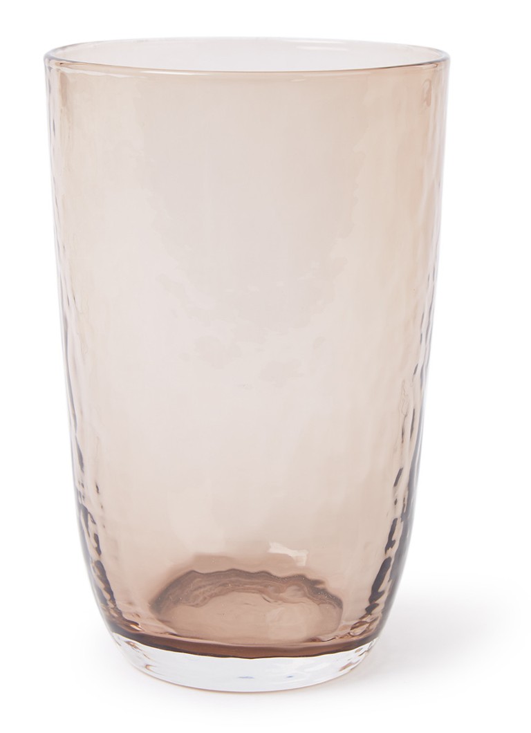 Broste Copenhagen - Hammered drinkglas 50 cl - Hazelnootbruin
