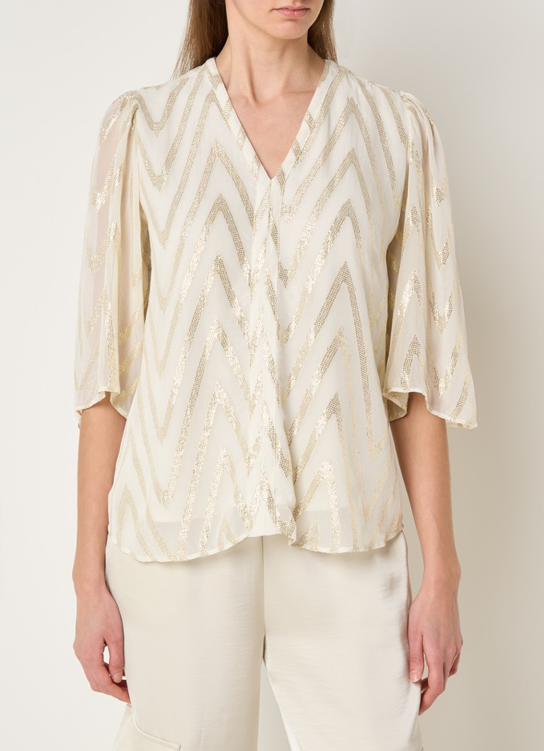Bruuns Bazaar - CollardBBMajlya tuniek met lurex - Creme