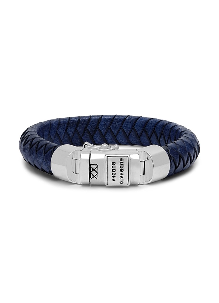 Buddha to Buddha - Ben armband van leer - Donkerblauw