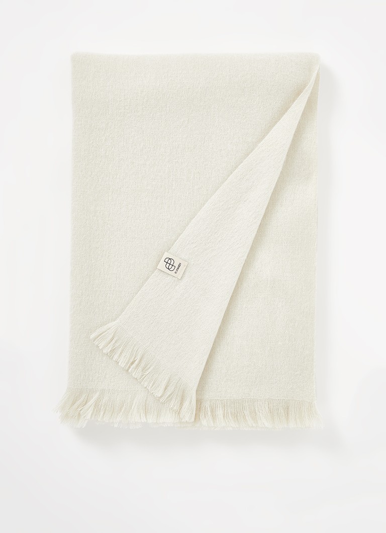 Bufandy - Brushed Solid sjaal in alpaca wolblend 200 x 65 cm - Gebroken wit