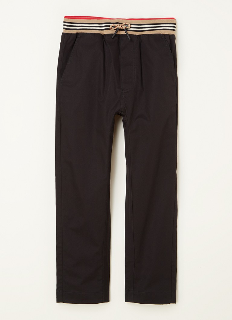 BURBERRY - Dilan broek met elastische tailleband en logo  - Zwart