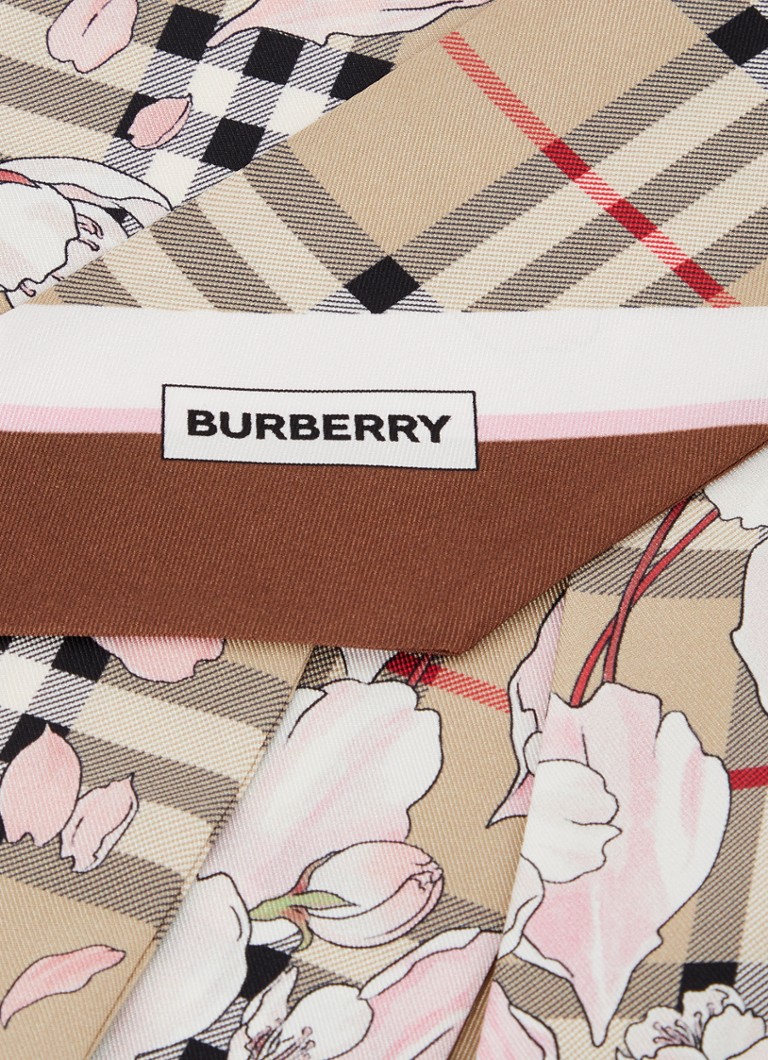 BURBERRY Écharpe en soie Cherry Blossom 180 x 10 cm • de Bijenkorf Belgique