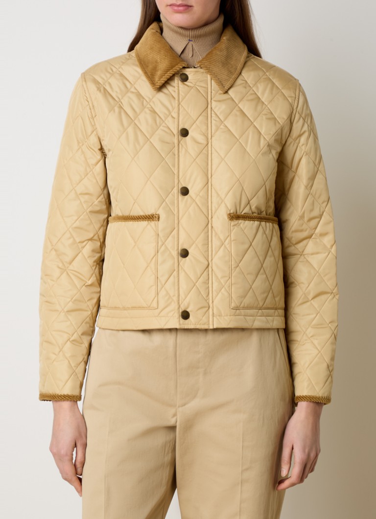 Burberry - Gewatteerd jack met quilt patroon en opgestikte zakken - Beige
