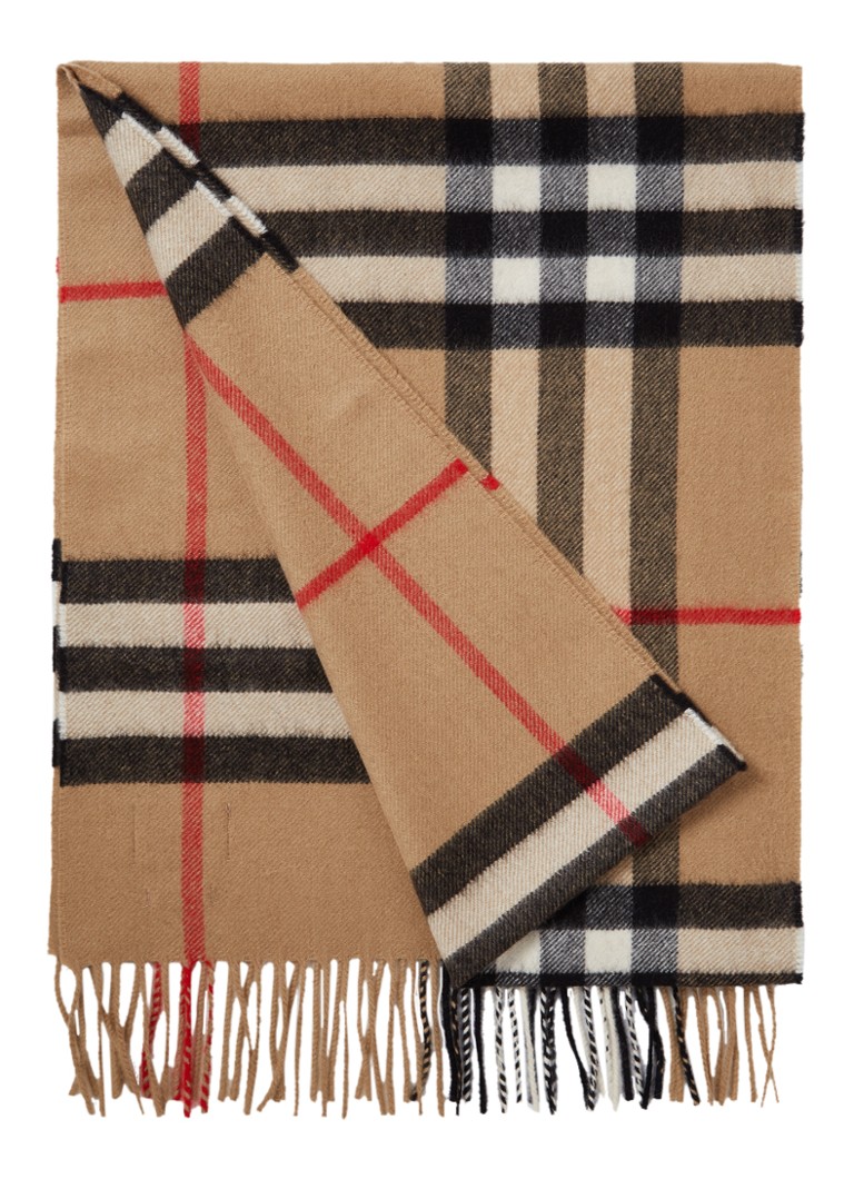kleuring Acquiesce vragen BURBERRY Giant Check sjaal van kasjmier 170 x 30 cm • Camel • deBijenkorf.be