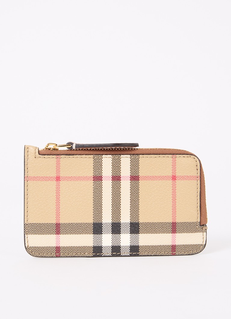 Burberry - Pasjeshouder van leer met ruitdessin - Beige