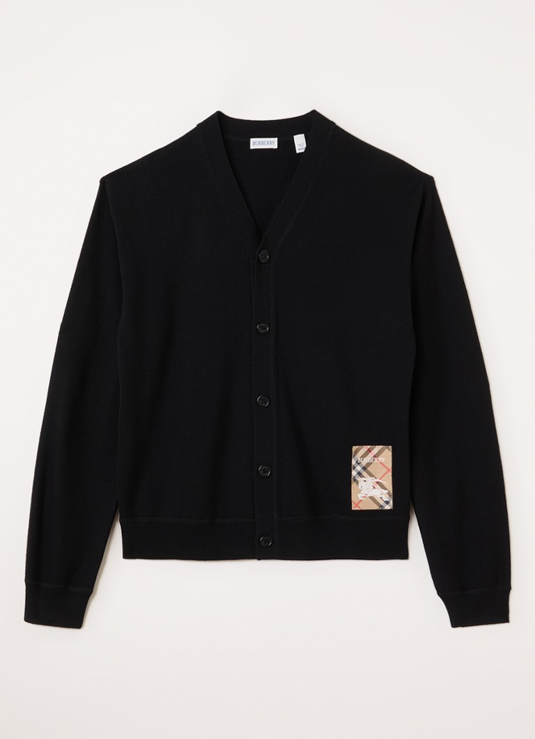 Burberry - Rome fijngebreid vest van wol - Zwart