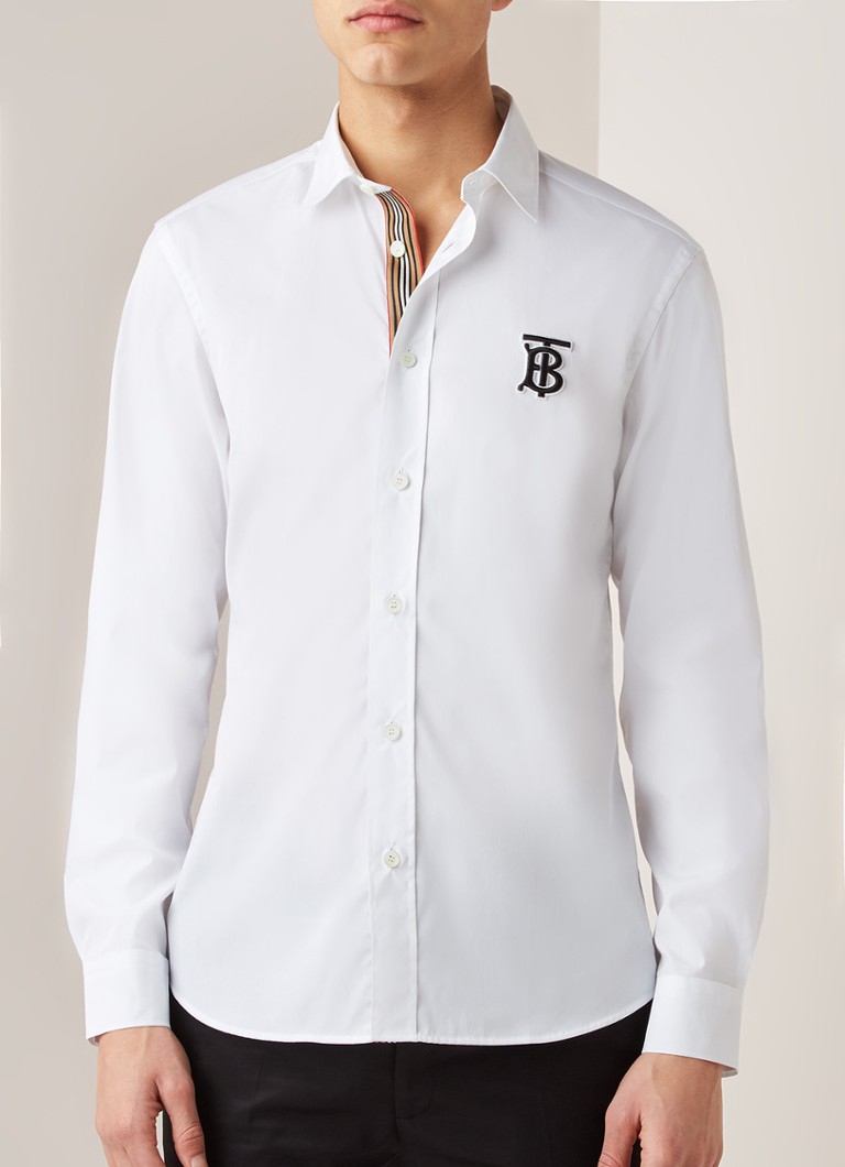 dubbele Trein Havoc BURBERRY Spenser regular fit overhemd met merkembleem • Wit • deBijenkorf.be