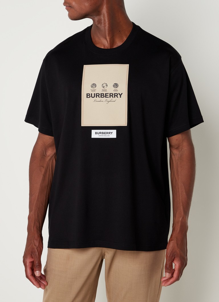 Isolator onder Ineenstorting BURBERRY T-shirt met logo en ronde hals • Zwart • deBijenkorf.be