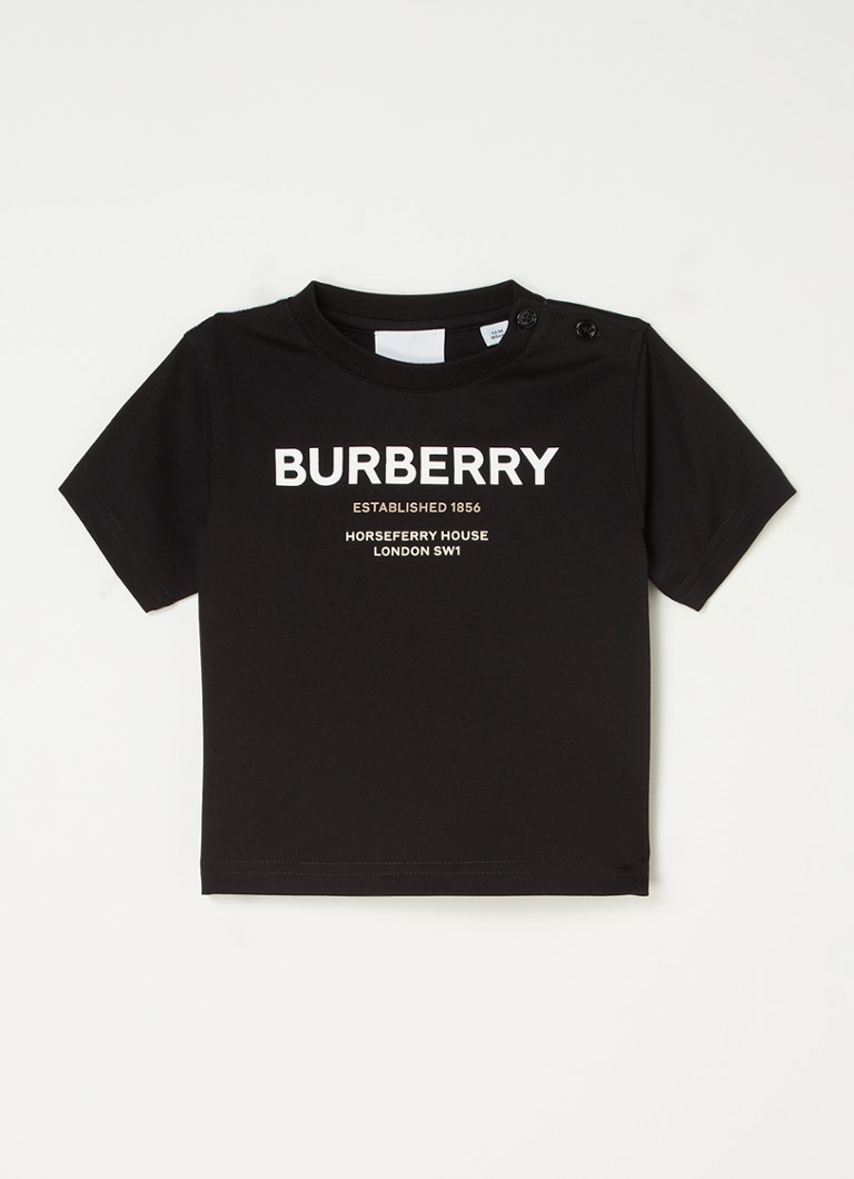 BURBERRY - T-shirt met logoprint - Zwart