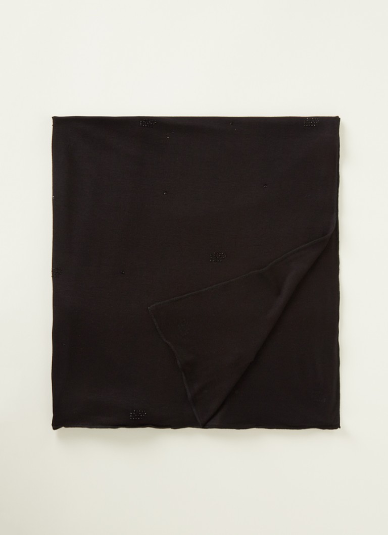 BYLIMA - Initials sjaal met strass 190 x 60 cm - Black / Zwart