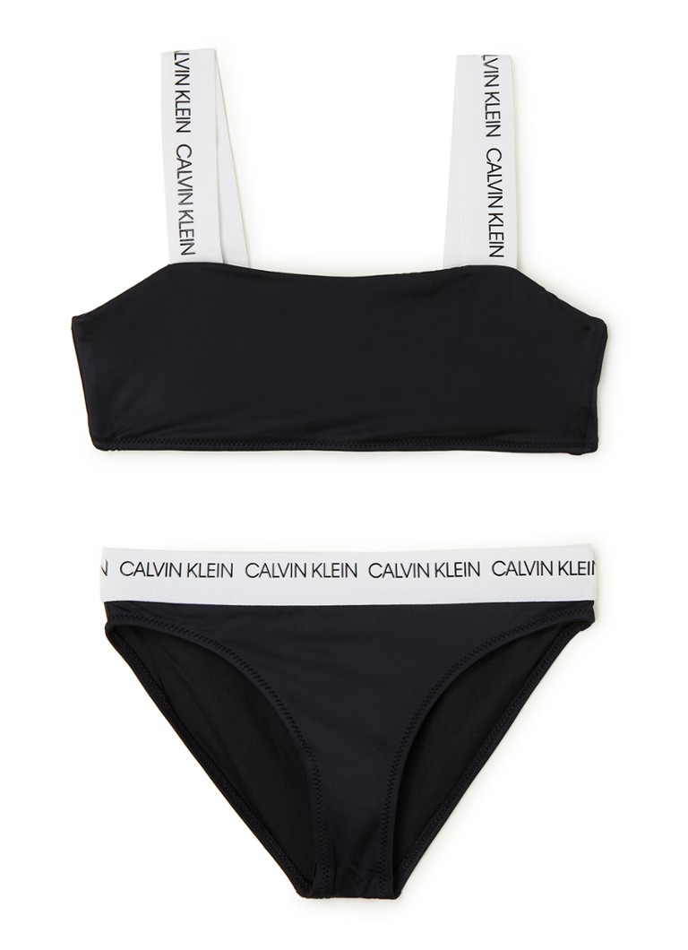verkoudheid haak Spanje Calvin Klein Bandeau bikini met logoband • Zwart • deBijenkorf.be