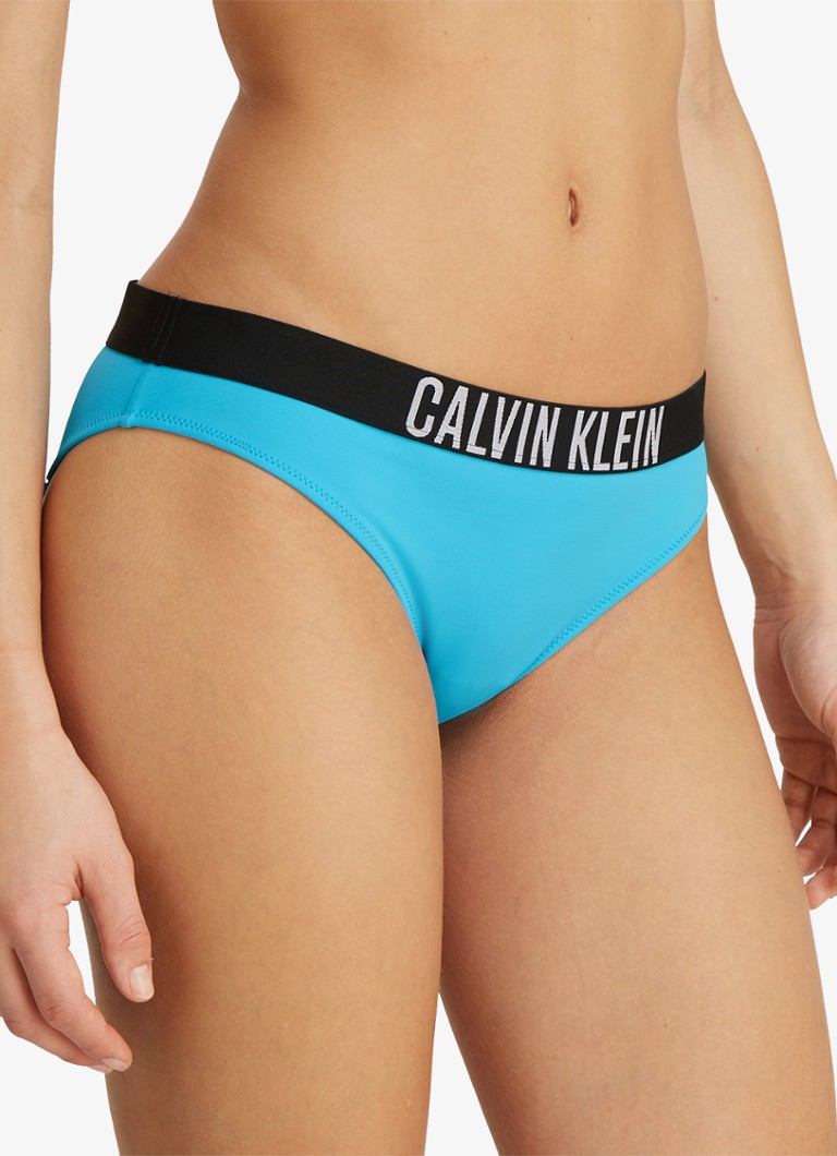 Calvin Klein - Bikini slip met logoband - Aquablauw