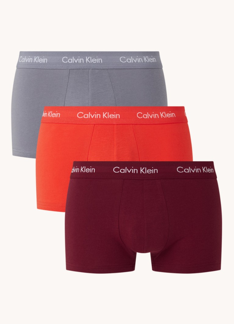 Calvin Klein - Boxershorts met logoband in 3-pack - Rood