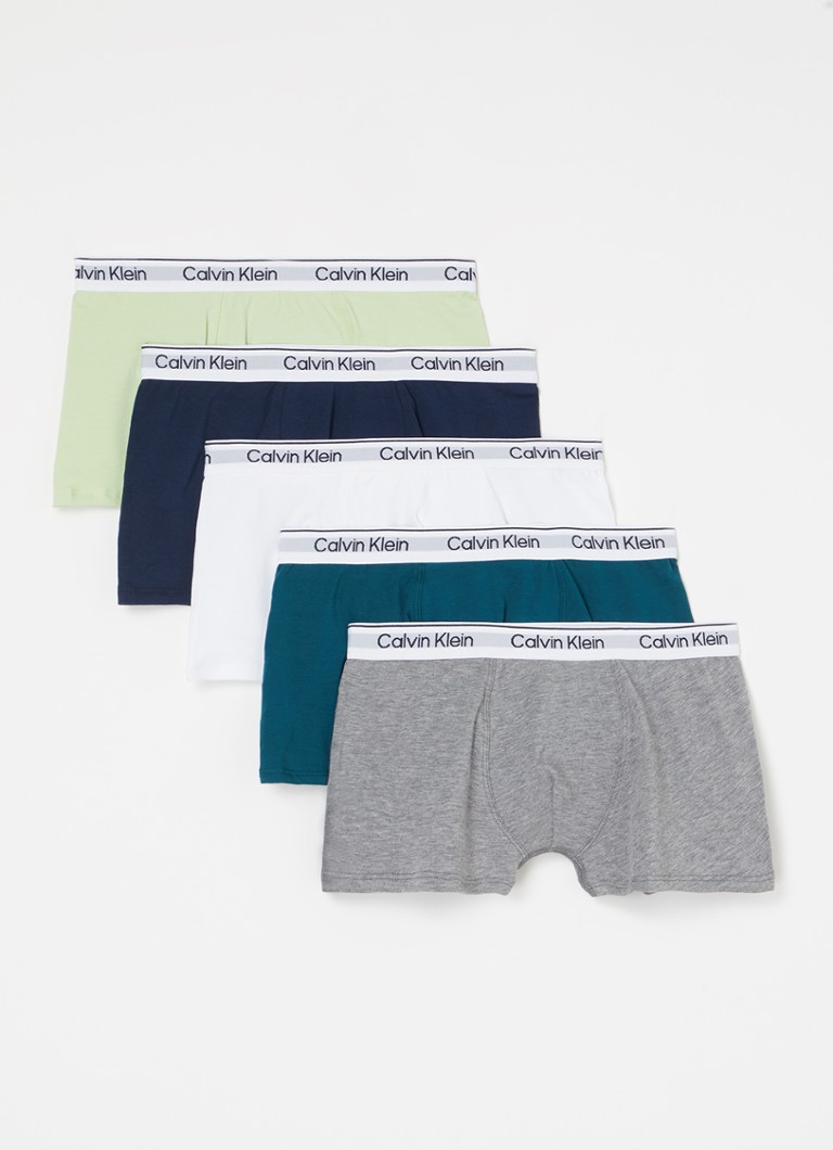 Calvin Klein - Boxershorts met logoband in 5-pack - Geel
