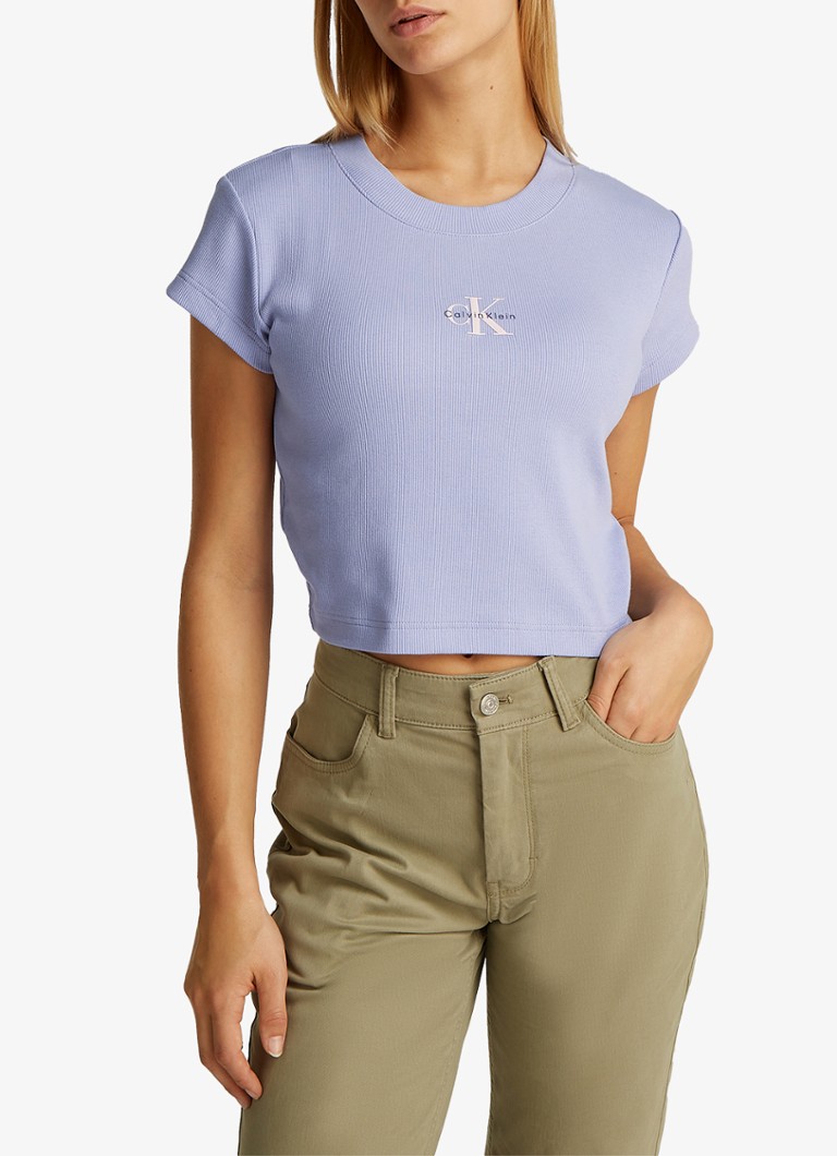 Calvin Klein - Croptop met logo - Lavendel