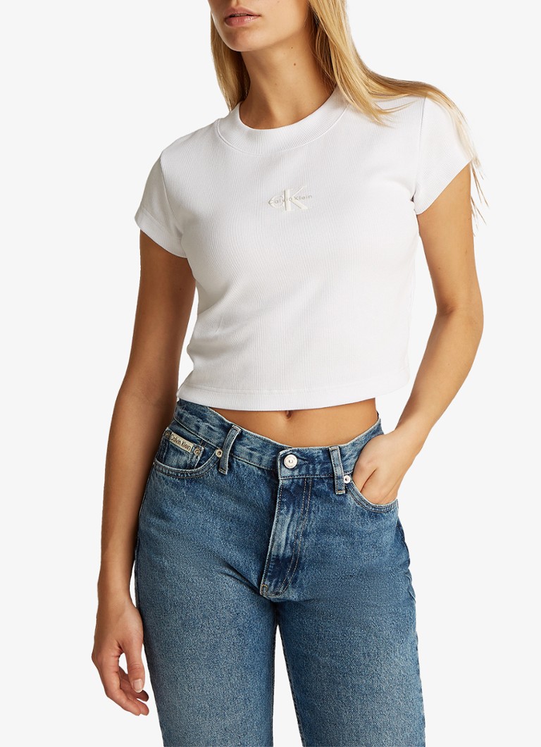 Calvin Klein - Croptop met logo - Wit