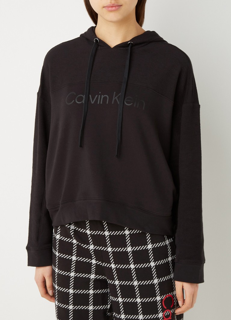 Calvin Klein - Haut de pyjama avec capuche et poches latérales - Noir