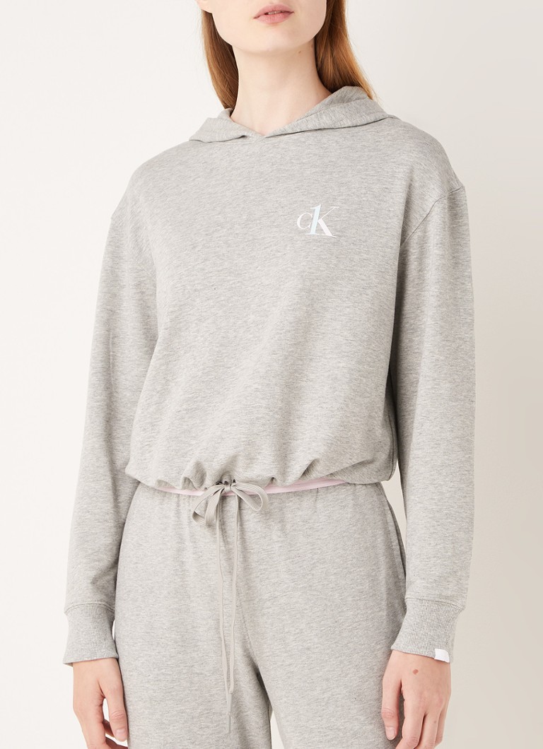 Calvin Klein - Haut de pyjama CK One avec capuche et logo - Gris chiné