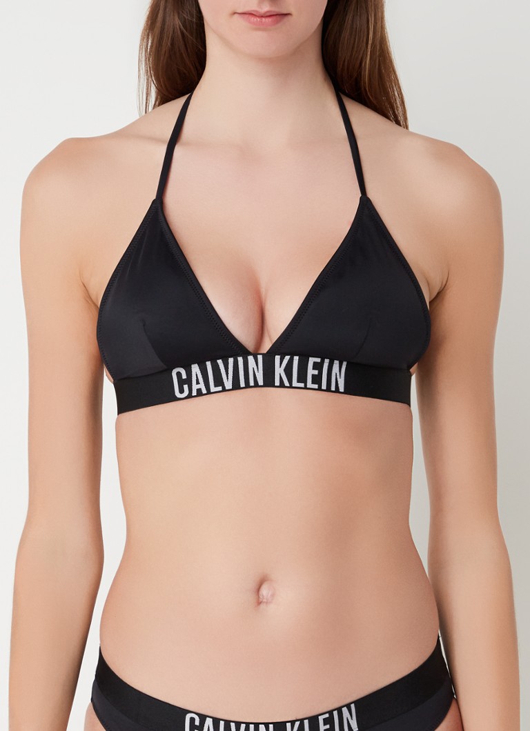 Calvin Klein - Intense Power triangel bikinitop met uitneembare vulling - Zwart