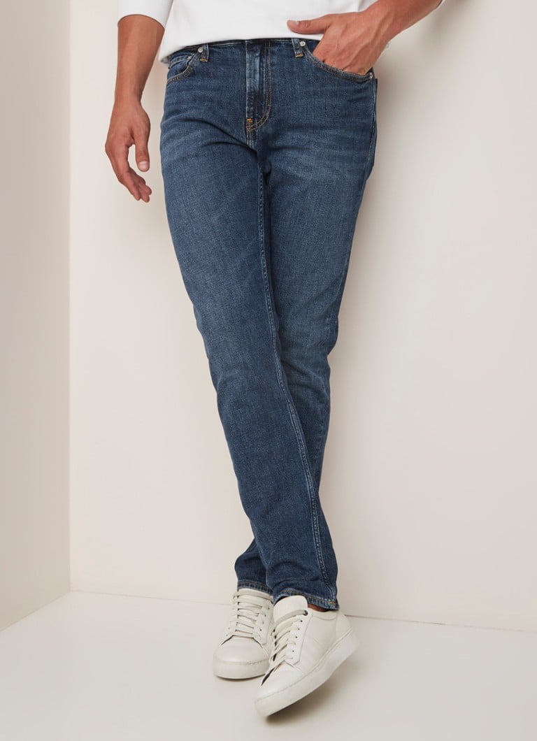 Calvin Klein - Mid rise slim fit jeans met medium wassing - Indigo