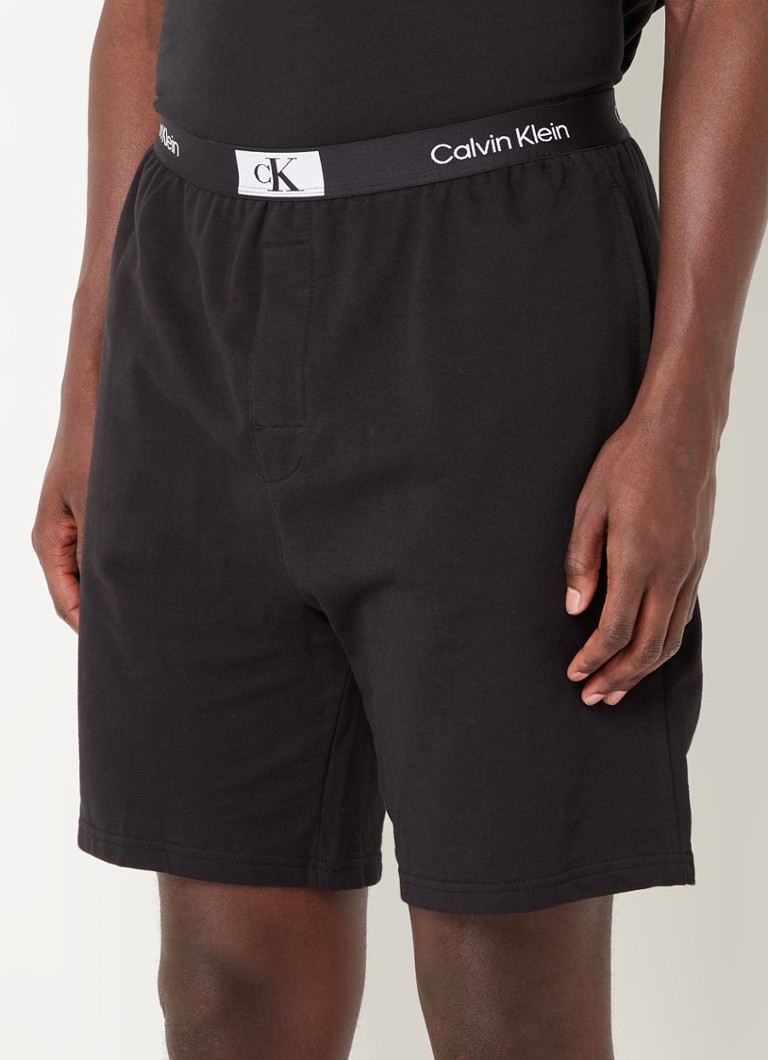 Calvin Klein - Pyjamashorts met logoband - Zwart