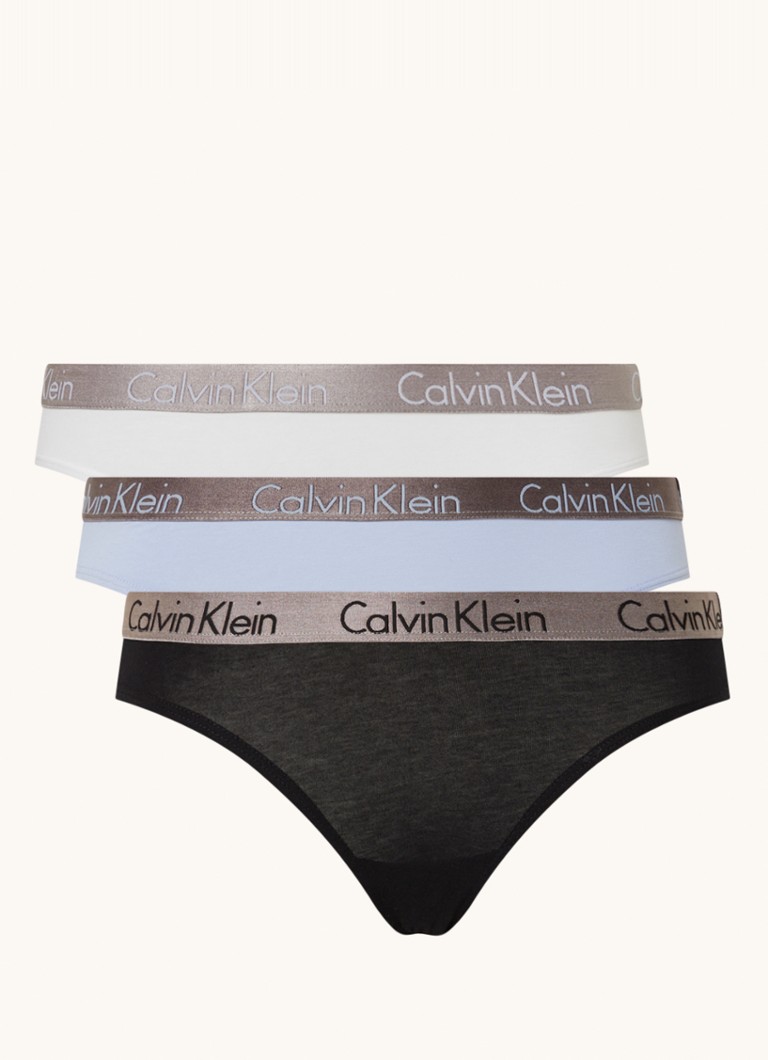 Uitstekend omvatten Contractie Calvin Klein Radiant Cotton slip met logoband in 3-pack • Lichtblauw •  deBijenkorf.be