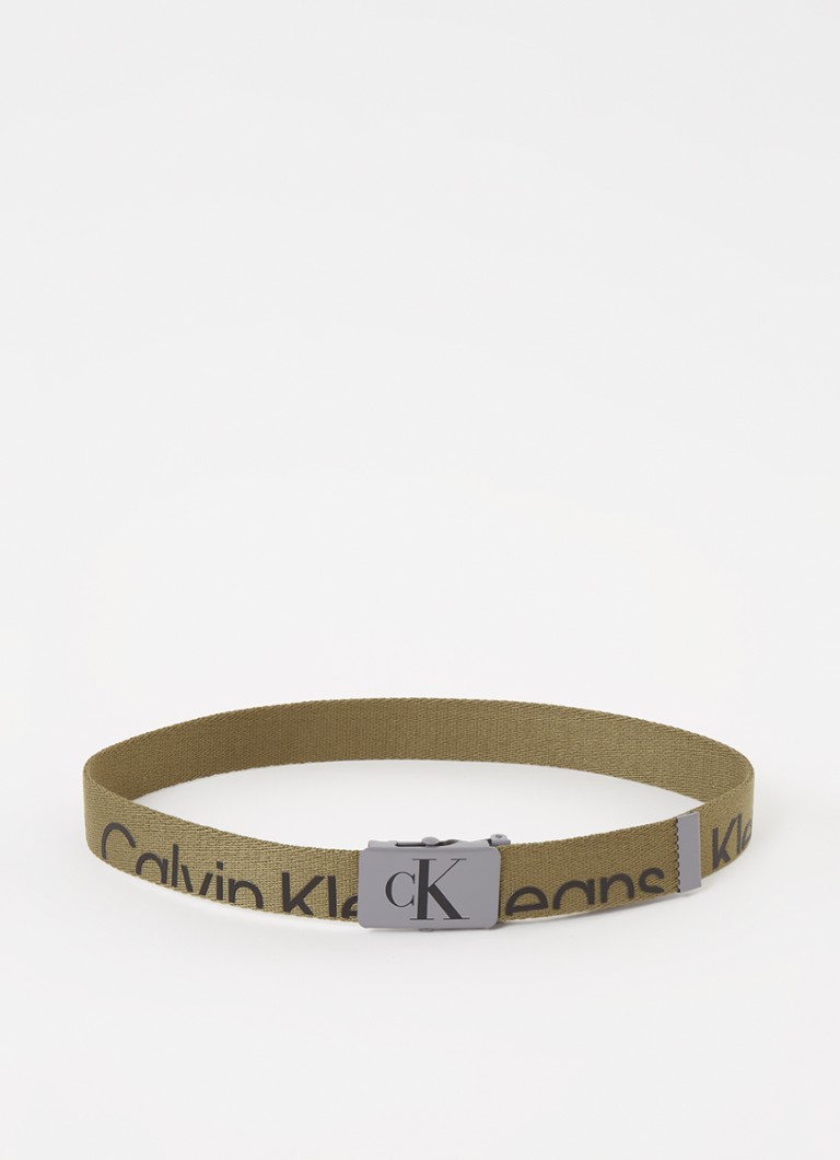Calvin Klein - Riem met logoprint - Olijfgroen