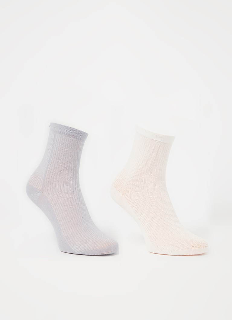 Calvin Klein - Sokken met logo in 2-pack  - Gris clair