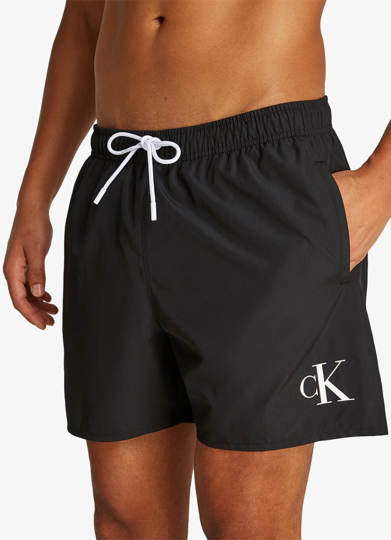 Calvin Klein - Zwemshorts met logo en steekzakken - Zwart