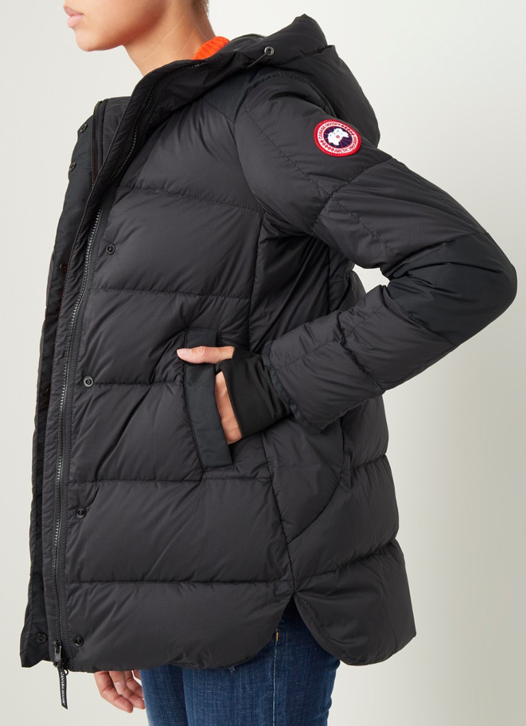Mevrouw ramp Indrukwekkend Canada Goose Alliston puffer jas met donsvulling en capuchon • Zwart •  deBijenkorf.be