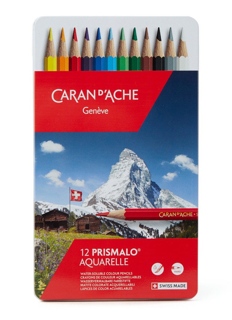 Caran d'Ache - Crayons aquarelle Prismalo en étain, lot de 12 - null