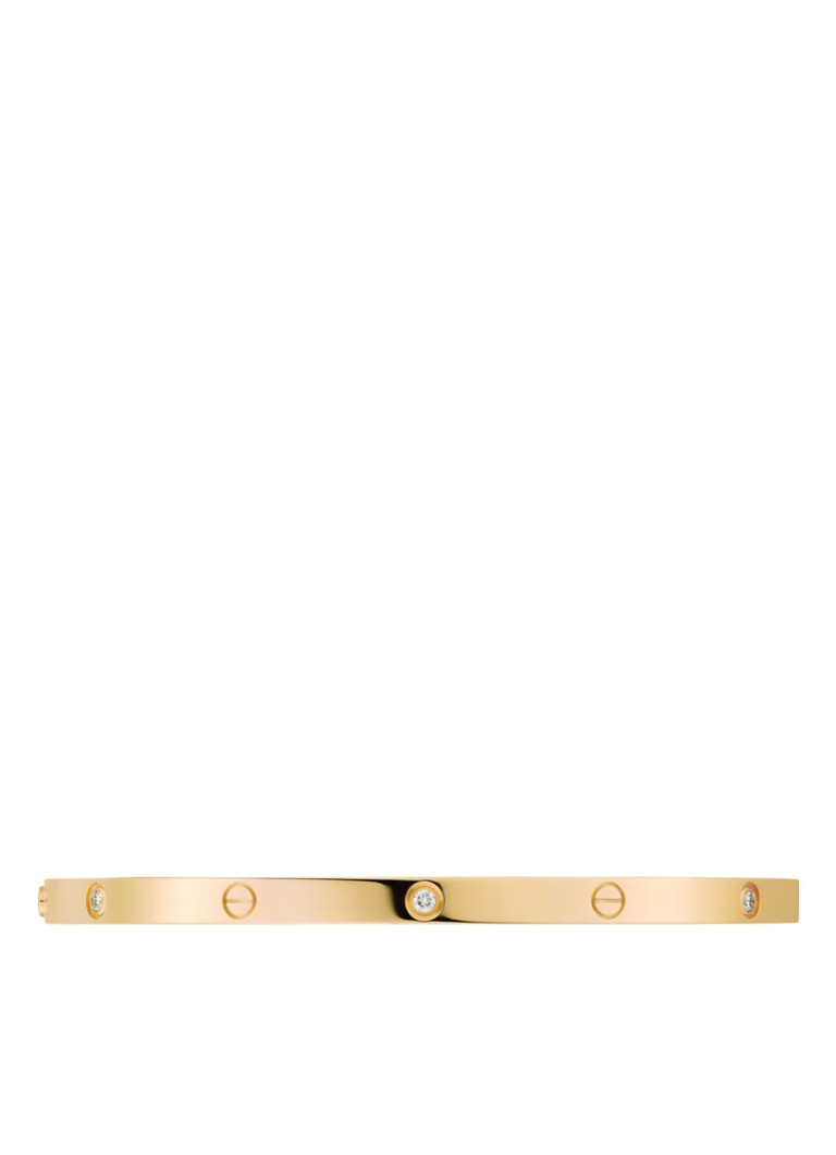 Cartier LOVE armband small van 18 karaat geelgoud met 6 diamanten