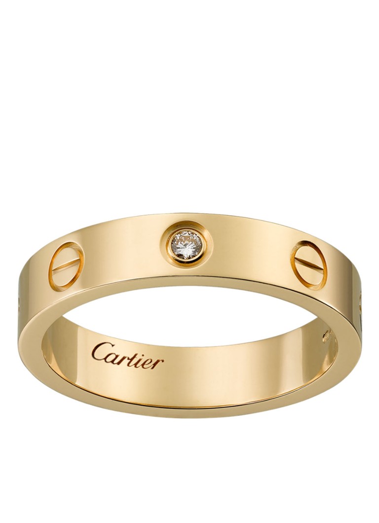 functie Perforeren mogelijkheid Cartier LOVE Wedding band ring van 18 karaat geelgoud met 1 diamant  CRB4056100 • Geelgoud • deBijenkorf.be