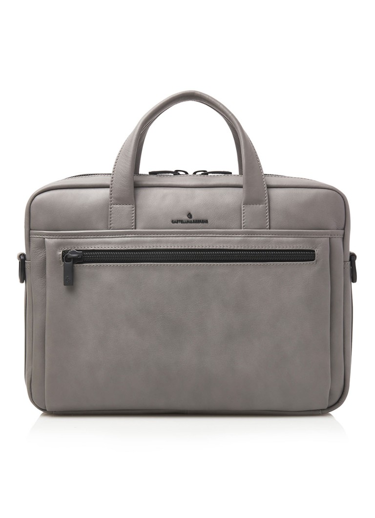 Castelijn & Beerens - Charlie  businesstas van leer met 15,6 inch laptopvak - Grijs