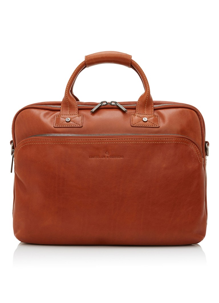 Castelijn & Beerens - Firenze businesstas van leer met 15,6 inch laptopvak - Cognac