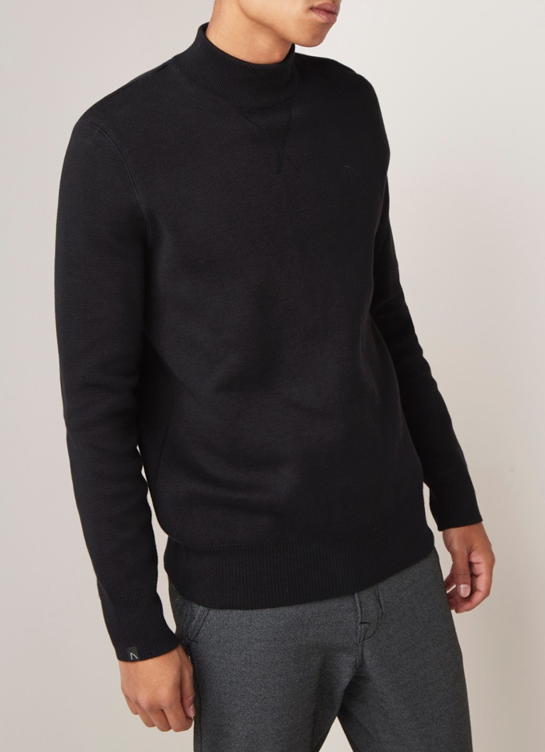 CHASIN' - Abell Turtle fijngebreide coltrui van katoen - Zwart