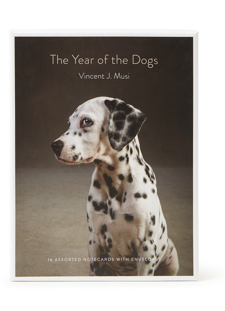 Chronicle Books - The Year of the Dogs postkaart set van 16 inclusief enveloppen - Zwart