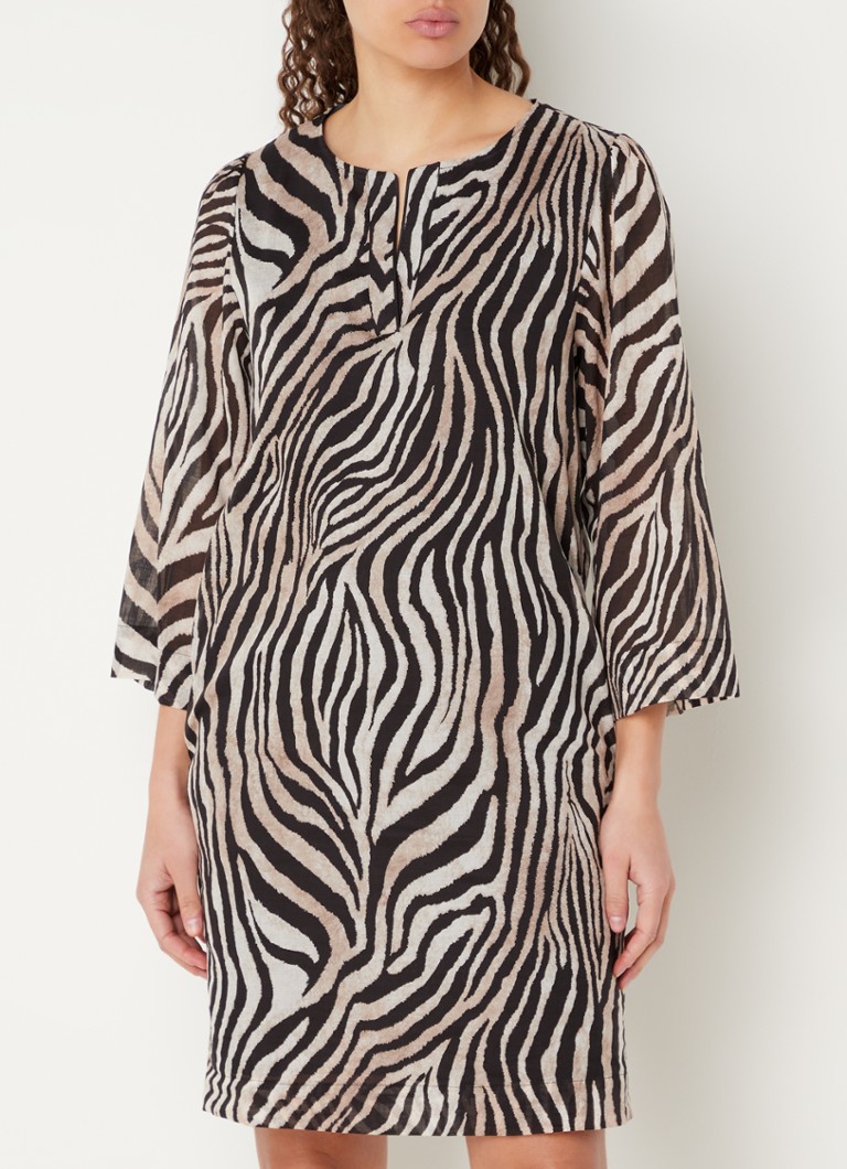 Cinque - Ciethno tuniekjurk met zebraprint - Zwart