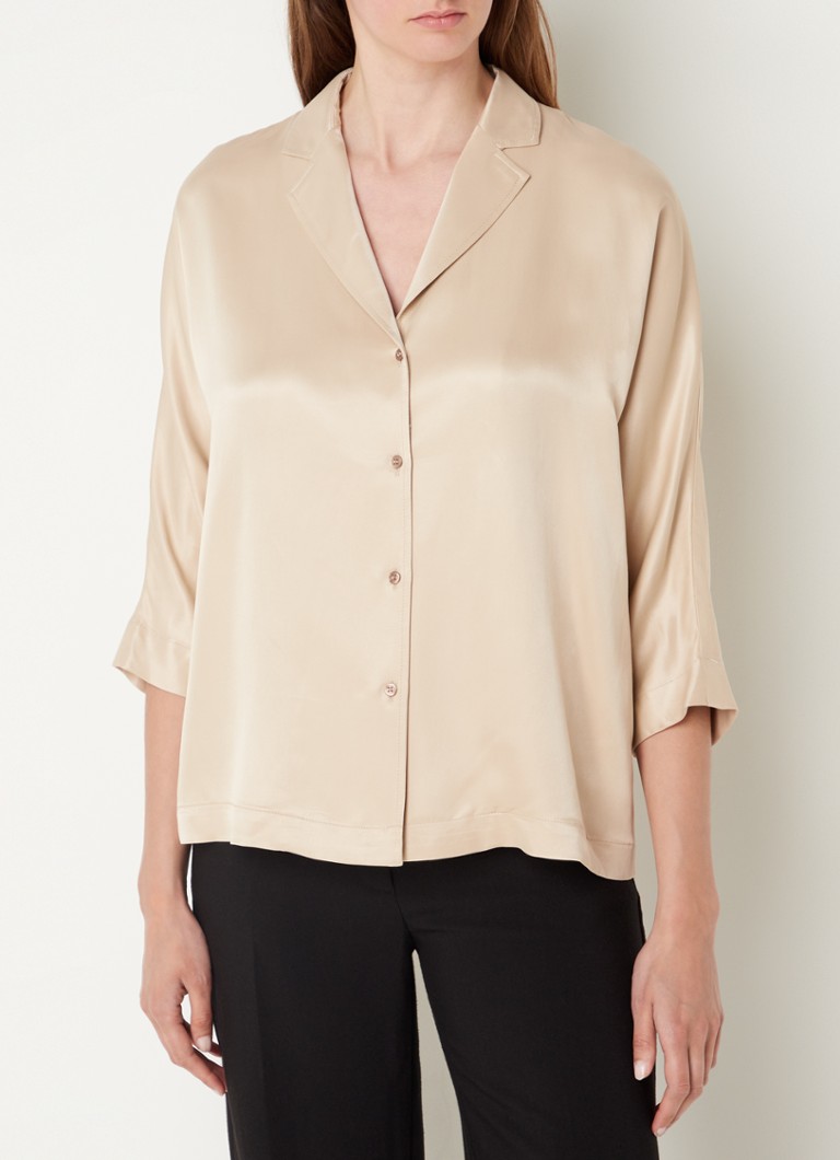Cinque - Cipasta blouse in lyocellblend met glanzende finish - Beige
