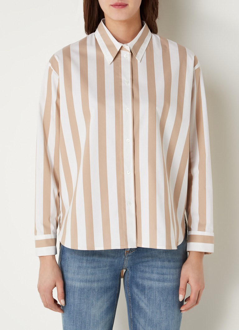 Cinque - Citarina blouse met streepprint  - Zand