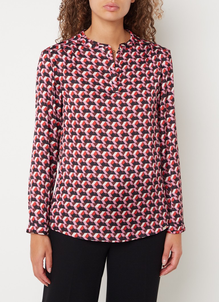 Cinque - Citaube tuniek van satijn met grafische print  - Roze
