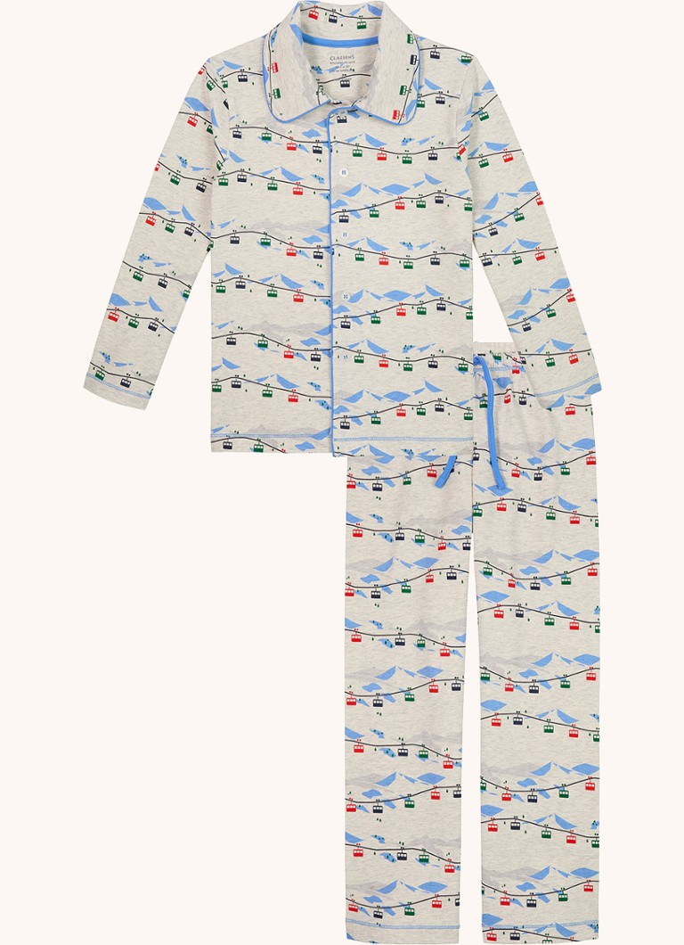 Claesens - Pyjamaset met print - Lichtgrijs