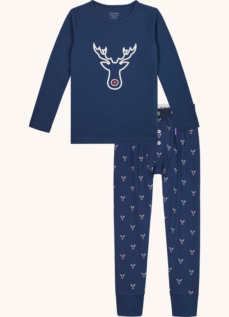 Claesens - Pyjamaset met print - Donkerblauw