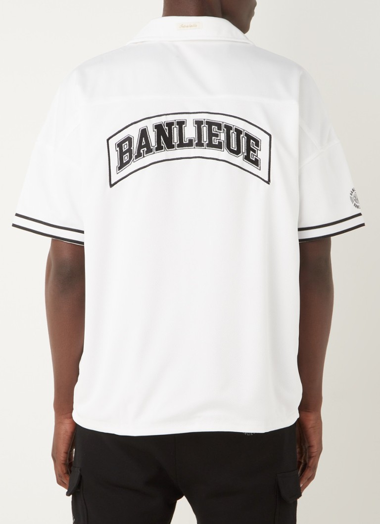 Clan de Banlieue - Chemise coupe surdimensionnée avec bordure logo - Blanc