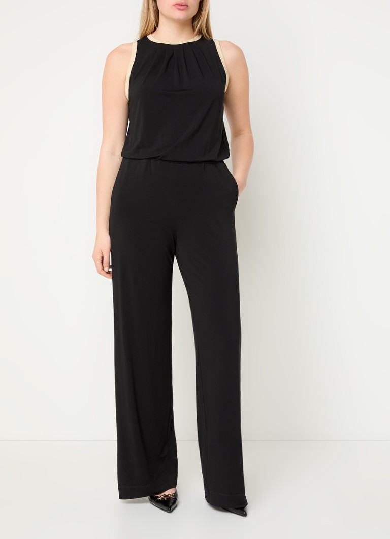 Claudia Sträter - Wide fit jumpsuit met steekzakken - Zwart