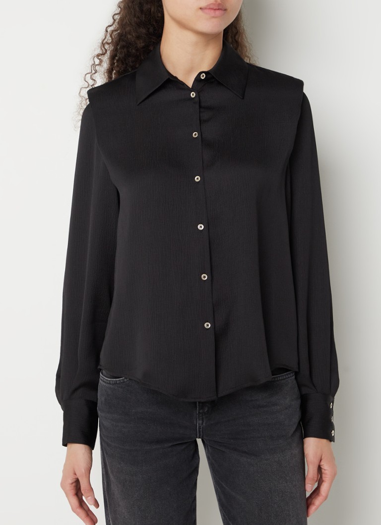 Claudie Pierlot - Cajou blouse met structuur - Zwart