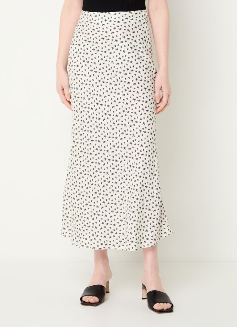 Claudie Pierlot - Sapine midi rok met bloemenprint - Gebroken wit