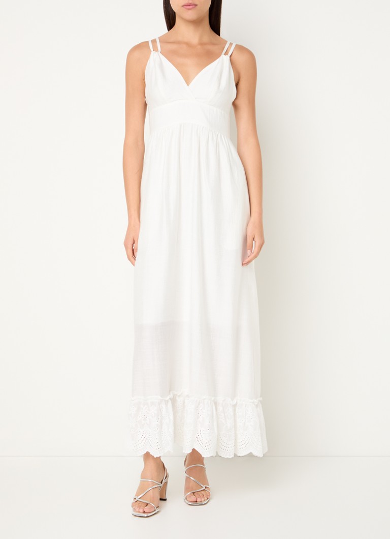 Co'Couture Hera gelaagde maxi jurk met broderie • Gebroken wit